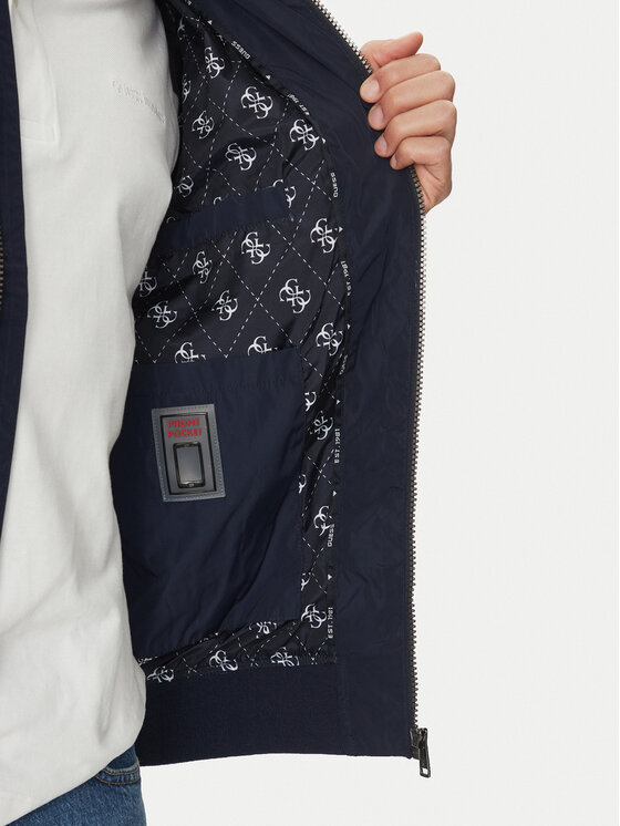 Guess Guess Bomber striukė M5GL28 WH762 Tamsiai mėlyna Regular Fit