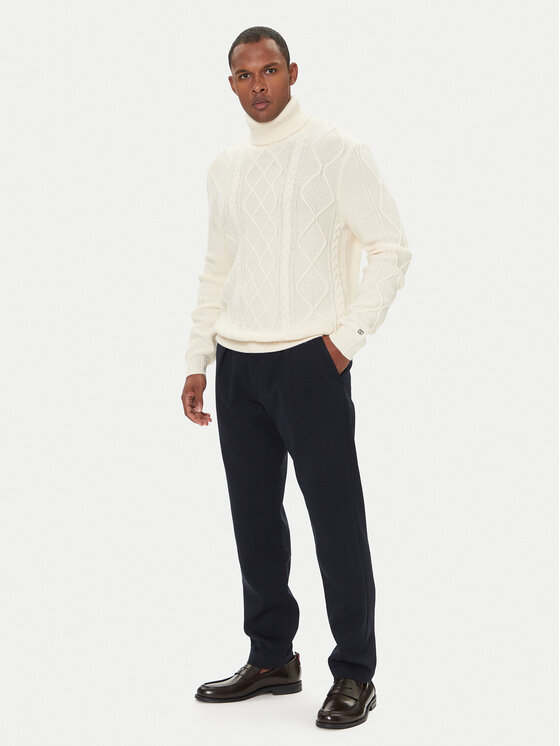 Tommy Hilfiger Tommy Hilfiger Bluză cu gât MW0MW40914 Écru Regular Fit
