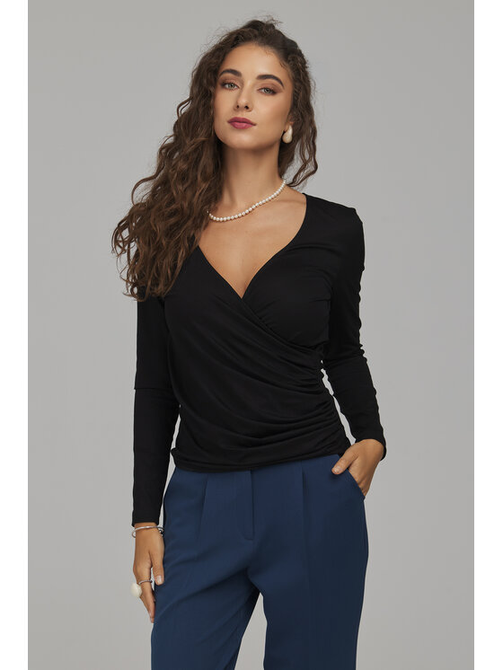 NIFE NIFE Bluzka B236 Czarny Slim Fit