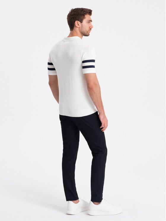 Ombre Ombre Polo OM-POSS-0118 Biały Regular Fit