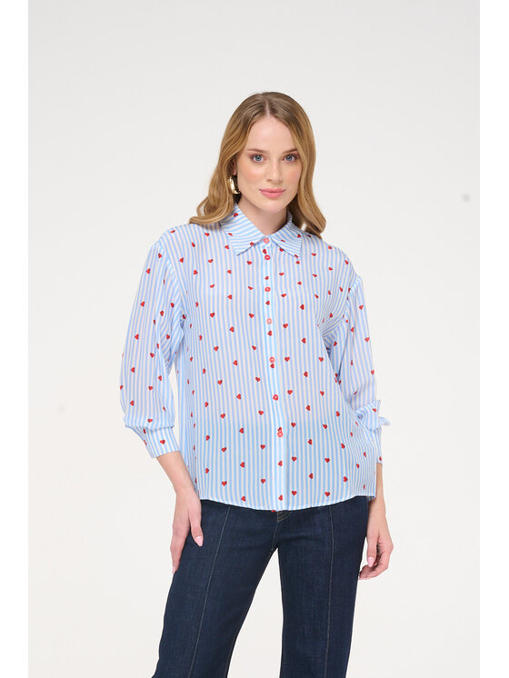 Castellani Castellani Koszula Koszula Perla Niebieski Regular Fit