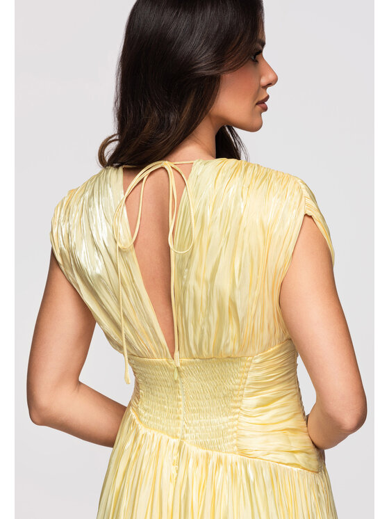 Ombre Ombre Sukienka wieczorowa LA-OM-DLR363 Żółty Regular Fit