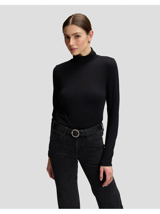 Lee Lee Sweter LS TURTLE NECK Czarny Slim Fit