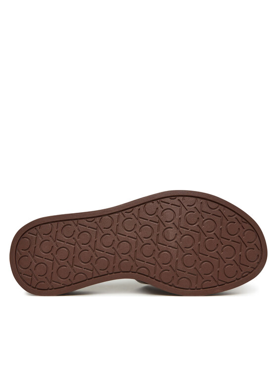 Calvin Klein Calvin Klein Natikači Flatform Slide W/Ck Hw - Lth HW0HW02368 Rjava