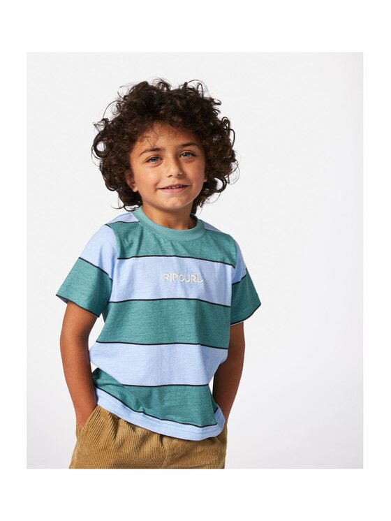 Rip Curl Rip Curl T-Shirt Grom Energy Stripe Tee - Boy Niebieski Standard Fit