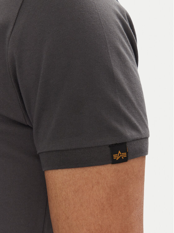 Alpha Industries Alpha Industries Тениска с яка и копчета X-Fit 136600 Сив Regular Fit