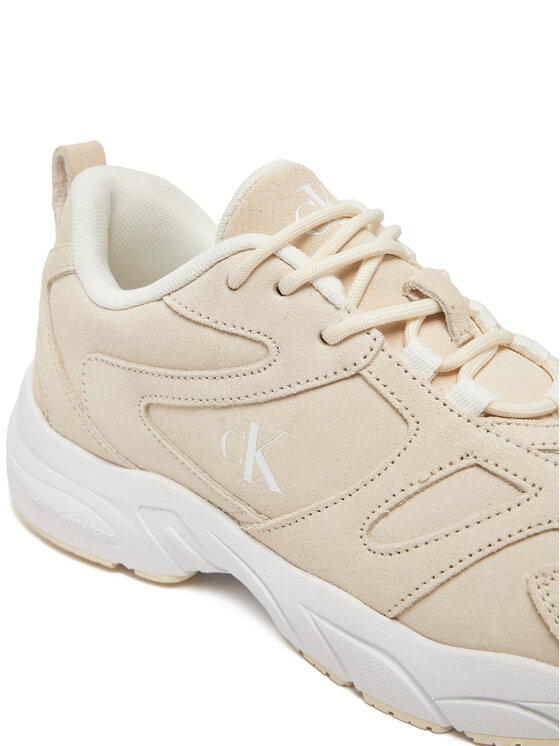 Calvin Klein Jeans Calvin Klein Jeans Снікерcи Retro Tennis Low Mg Mix Media Wn YW0YW01639 Écru