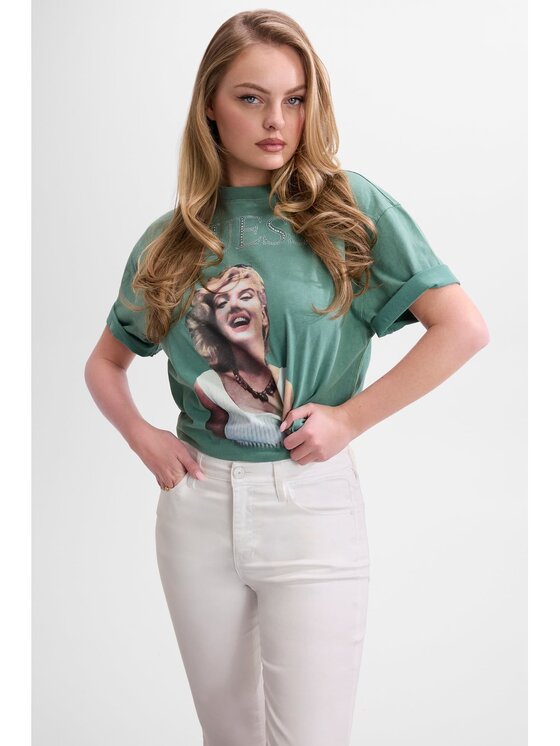 Guess Guess T-Shirt 182691 Zelená Classic Fit