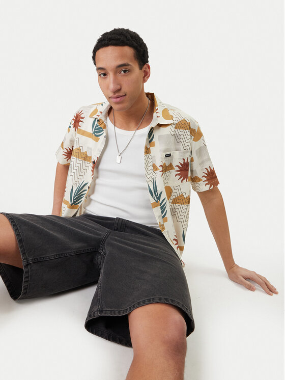 RVCA RVCA Marškiniai Anytime AVYWT00489 Écru Regular Fit