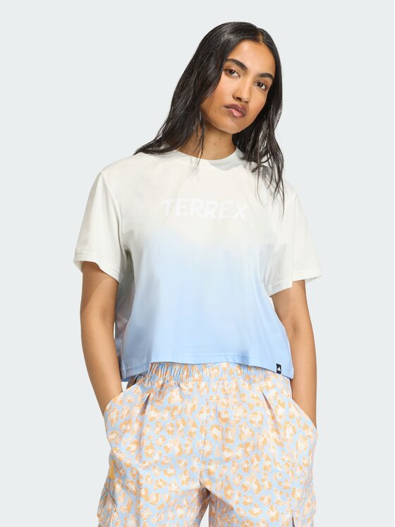 adidas adidas Koszulka techniczna Terrex Multi Tee Meadow Biały Loose Fit