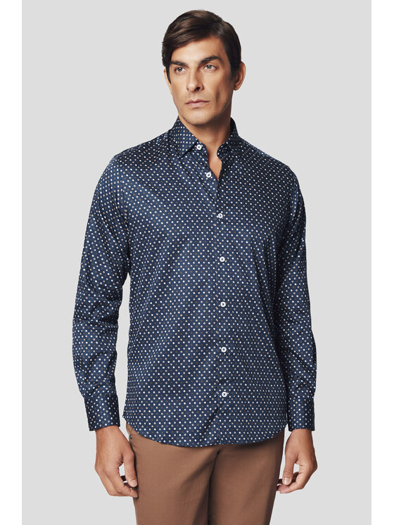 Lancerto Lancerto Koszula Ginevra KO073224000030 Granatowy Slim Fit