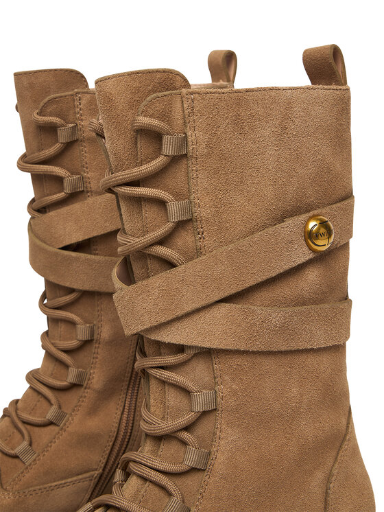 TWINSET TWINSET Šnurovacia obuv 252TGT050 Hnedá