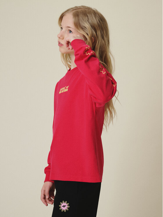 4F 4F Bluzka MOVE OUTSIDE Różowy Loose Fit