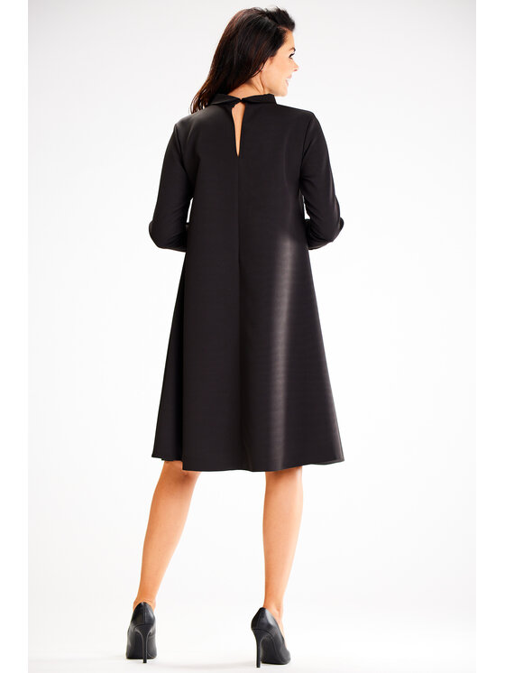 Awama Awama Každodenné šaty A599 Čierna Basic Fit