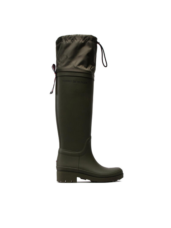 Tommy Hilfiger Tommy Hilfiger Gummistiefel Overknee Rainboot FW0FW06778 Khakifarben
