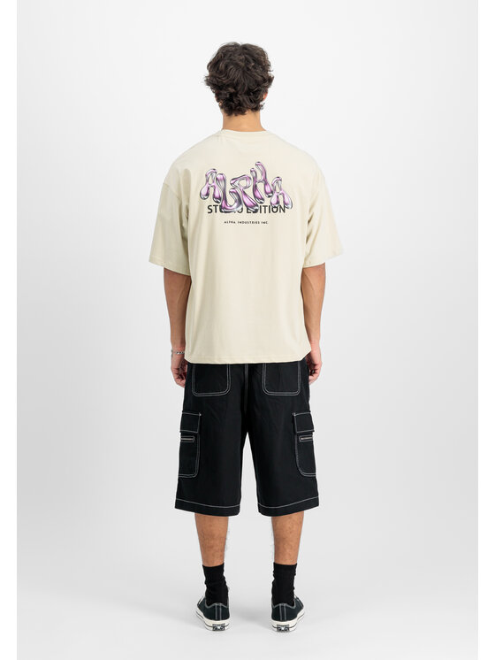 Alpha Industries Alpha Industries T-Shirt Studio Edition Backprint T-Shirt Beżowy Loose Fit