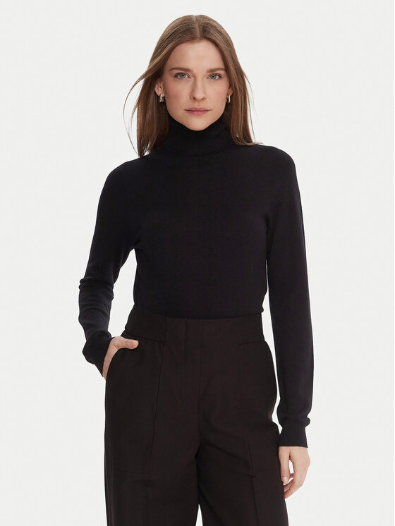 Kontatto Bluză cu gât 3M0824C Negru Regular Fit