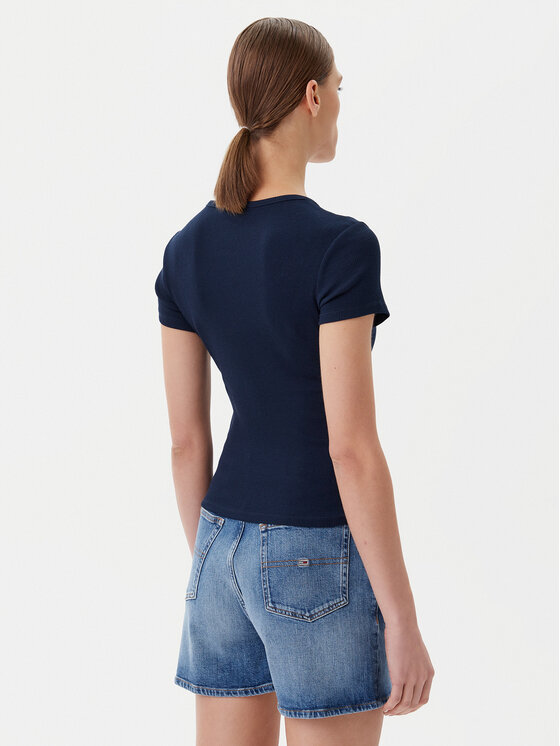 Tommy Jeans Tommy Jeans Marškinėliai DW0DW19502 Tamsiai mėlyna Slim Fit