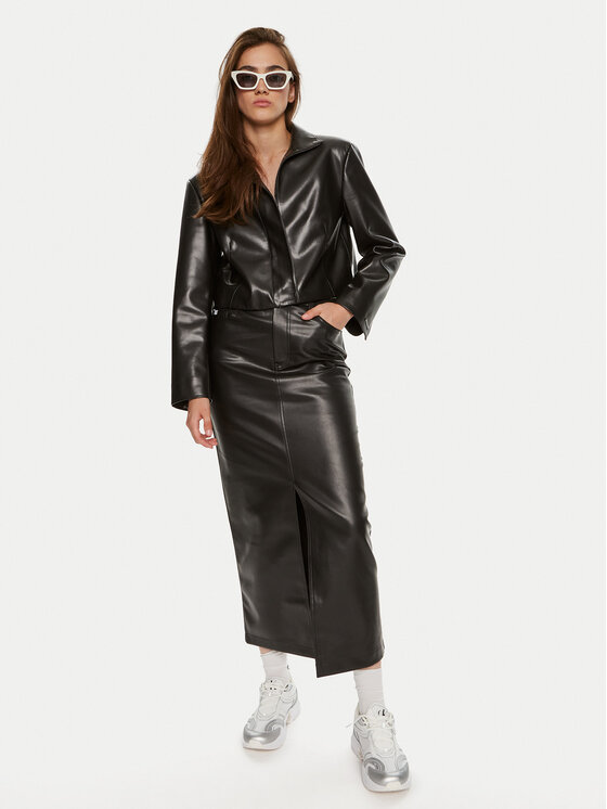 Calvin Klein Jeans Calvin Klein Jeans Fustă din imitație de piele J20J223547 Negru Regular Fit
