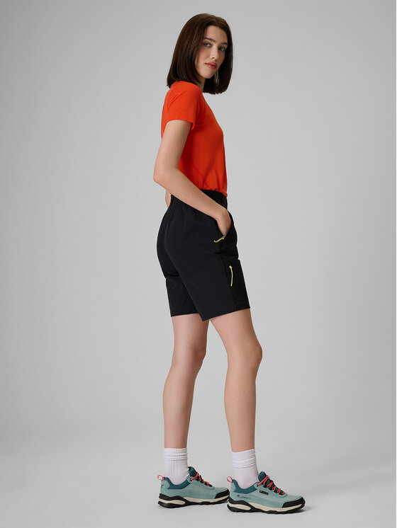 4F 4F Szorty sportowe TREKKING Czarny Regular Fit