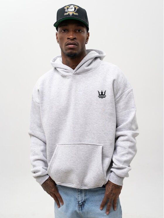 Jigga Wear Jigga Wear Bluza Szeroka luźna za duża korona 131496 Szary Oversize