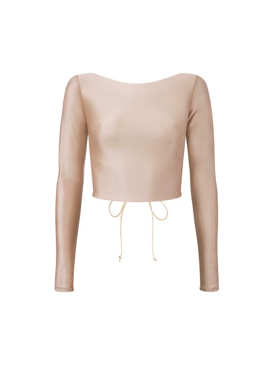MissDenim MissDenim Bluzka Naked Longsleeve Złoty Slim Fit