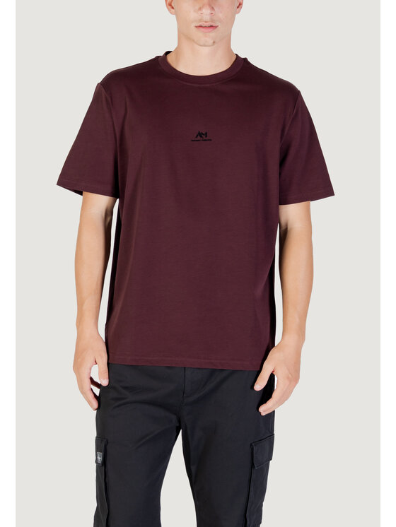 Antony Morato Antony Morato T-shirt RELAXED WITH RUBBER FLOCK LOGO PRINT Bordeaux Relaxed Fit