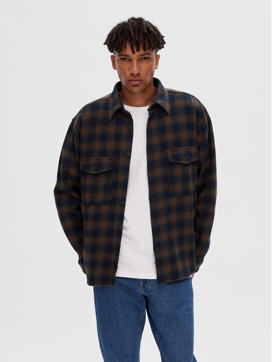 Selected Homme Košeľa 16090168 Hnedá Loose Fit