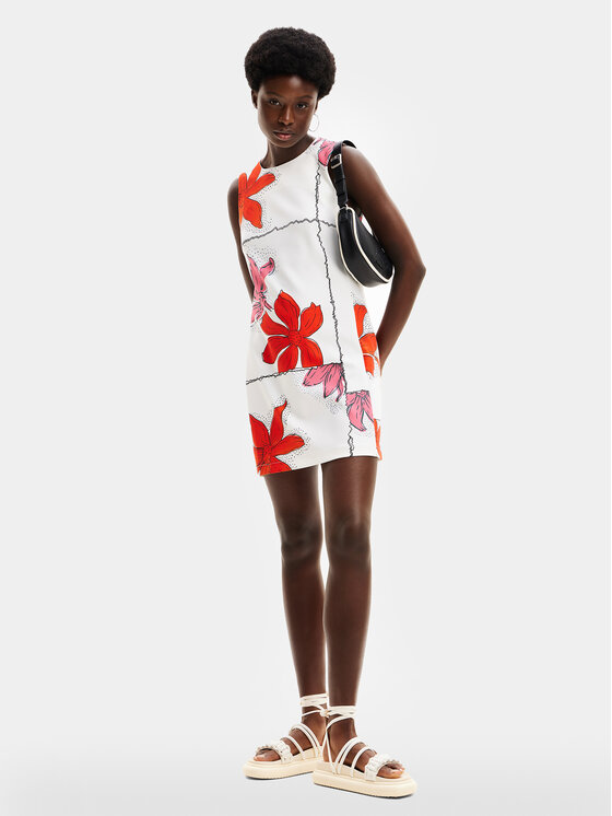 Desigual Desigual Rochie de vară Houston 24SWVW01 Alb Regular Fit