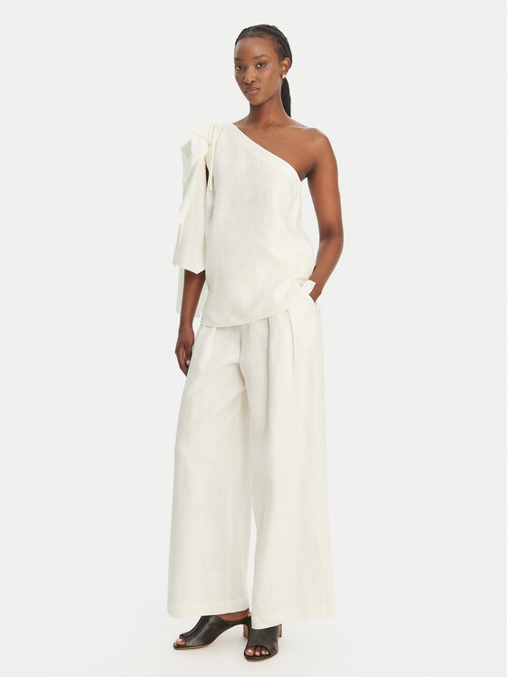 Eleh Eleh Palazzo kalhoty SS260318 Bílá Wide Leg
