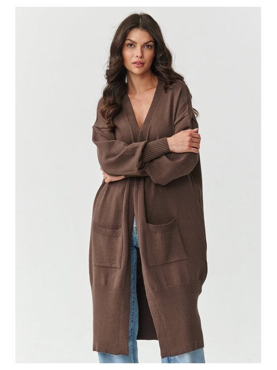 Makadamia Makadamia Kardigan S167 Brązowy Loose Fit