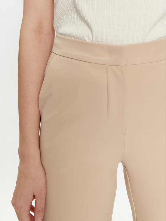 Maryley Maryley Riidest püksid 24EB587/43PG Beež Wide Leg