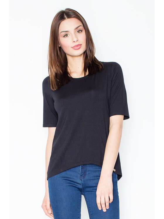 FIGL FIGL Bluzka M436 Czarny Regular Fit