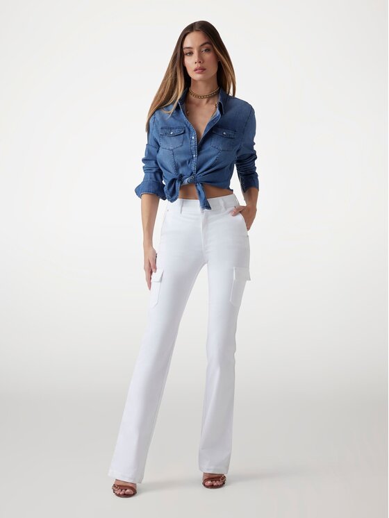 Guess Guess Spodnie materiałowe 174913 Biały Slim Fit