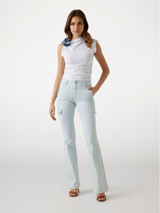 Guess Guess Kalhoty z materiálu 174913 Modrá Slim Fit