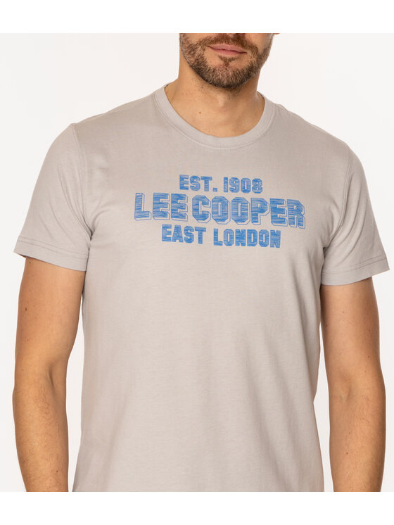 Lee Cooper Lee Cooper T-Shirt EAST LONDON3 1160 Szary Slim Fit