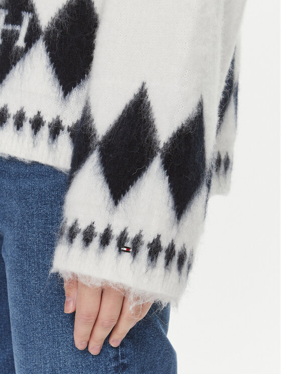 Tommy Hilfiger Tommy Hilfiger Džemper Fairisle WW0WW40089 Écru Oversize