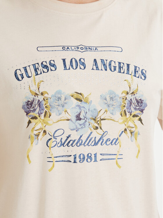 Guess Guess T-Shirt W6GI27 K3160 Μπεζ Regular Fit