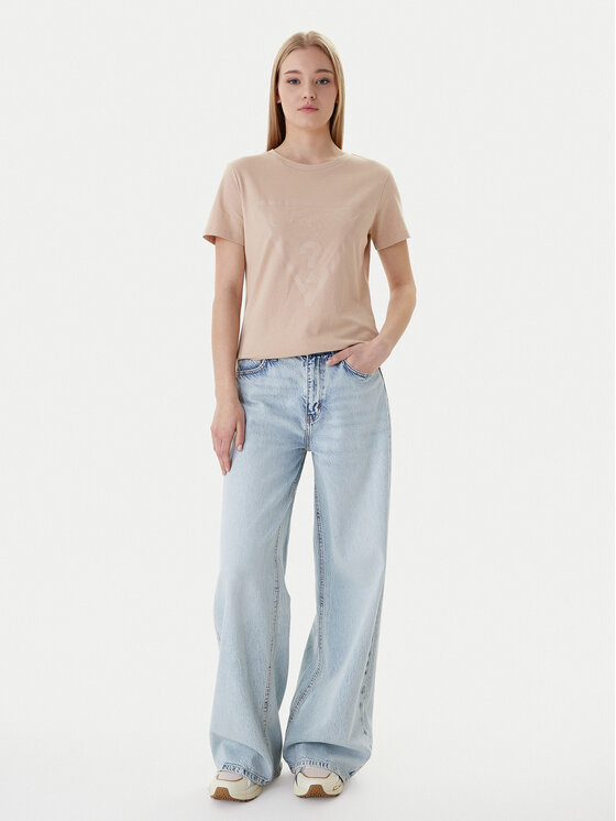 Guess Guess Póló V2YI07 K8HM0 Bézs Regular Fit