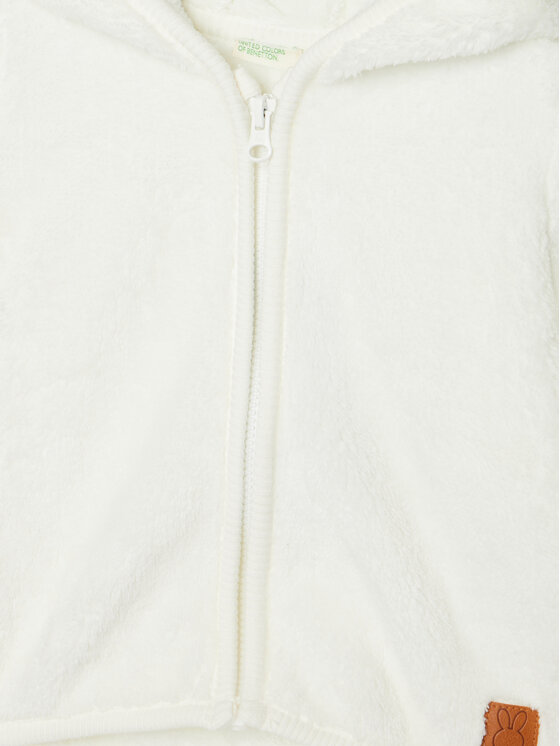 United Colors Of Benetton United Colors Of Benetton Felpa di pile 30Y5A501D Bianco Regular Fit