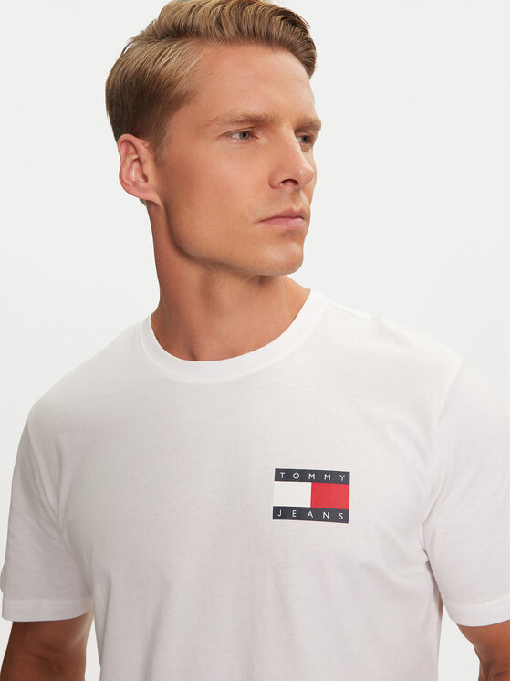 Tommy Jeans Tommy Jeans T-Shirt Essential Flag DM0DM20740 Bílá Slim Fit
