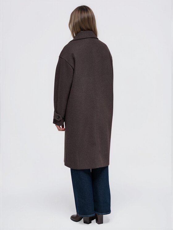 Ombre Ombre Płaszcz przejściowy OW-CT-E0023 Brązowy Relaxed Fit