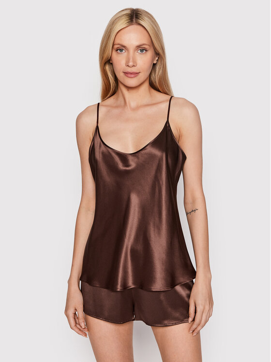 La Perla Zgornji del pižame N02089 Rjava Regular Fit