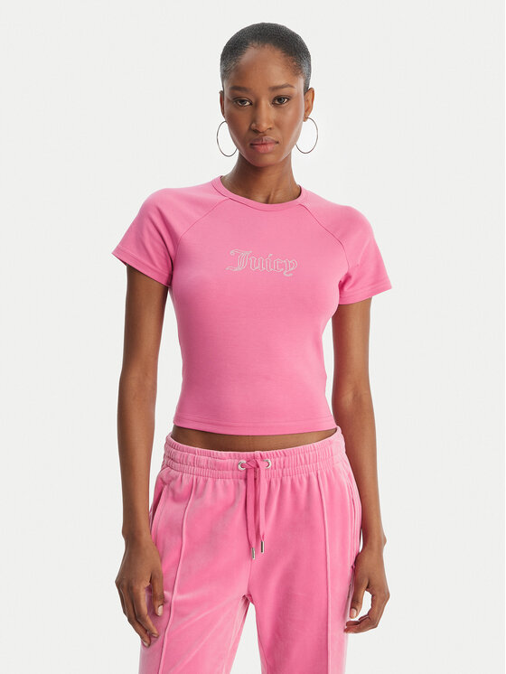 Juicy Couture Juicy Couture T-Shirt Baby JCWCT126317 Růžová Slim Fit