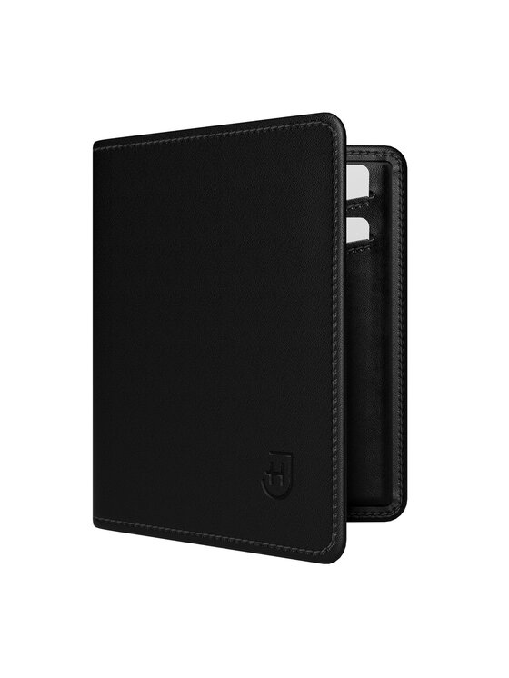 James Hawk James Hawk Mały Portfel Męski Męski skórzany portfel slim z RFID Czarny