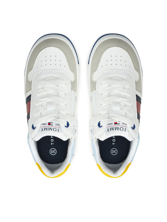 Tommy Hilfiger Tommy Hilfiger Laisvalaikio batai Flag Low Cut Lace-Up Sneaker T3X9-33863-1269 M Balta