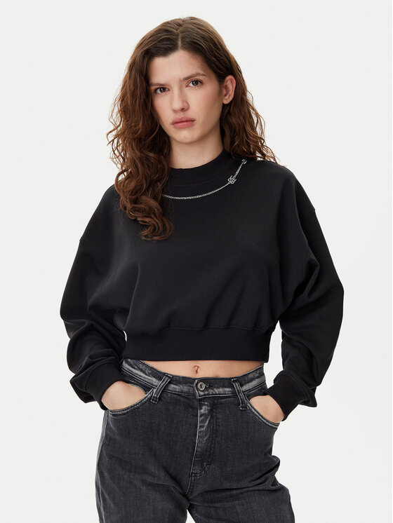 HUGO HUGO Pulóver Dewita 50530446 Fekete Oversize