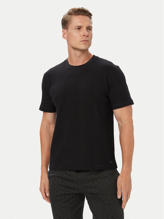 BOSS BOSS T-shirt Structure 50540567 Crna Regular Fit