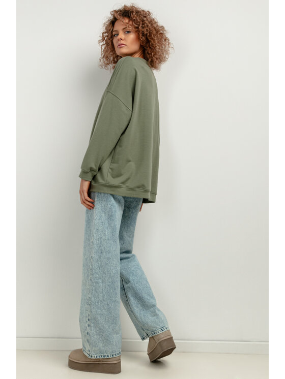 Tessita Tessita Mikina T417/8/XL-XXL Zelená Oversize