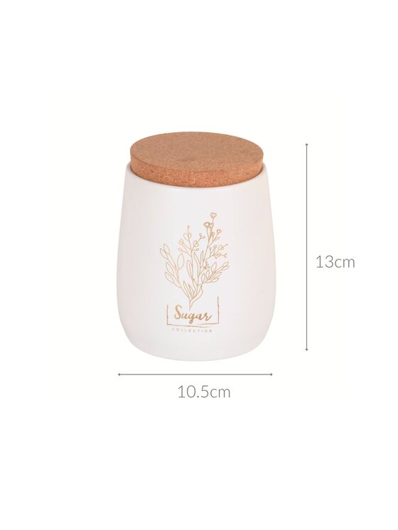 MIAhome MIAhome Pojemnik metalowy biały z korkową pokrywką 750 ml SUGAR Biały